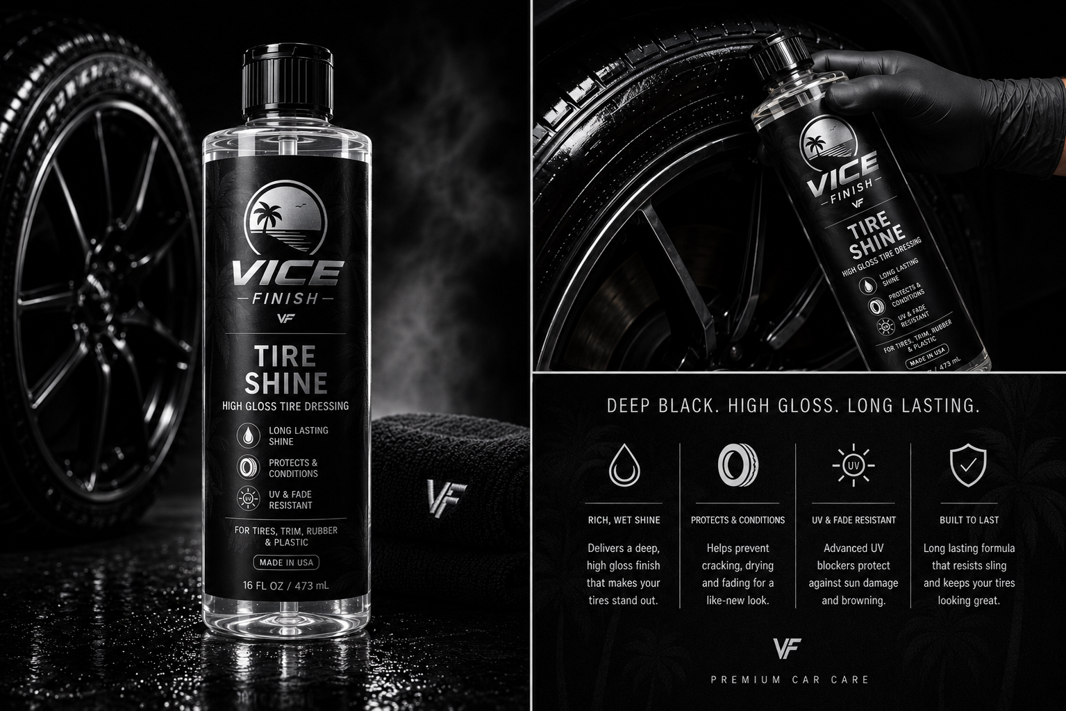 Vice Finish Tire Shine – High Gloss Tire Dressing