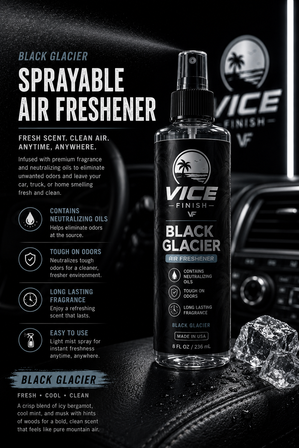 Vice Finish Black Glacier Air Freshener