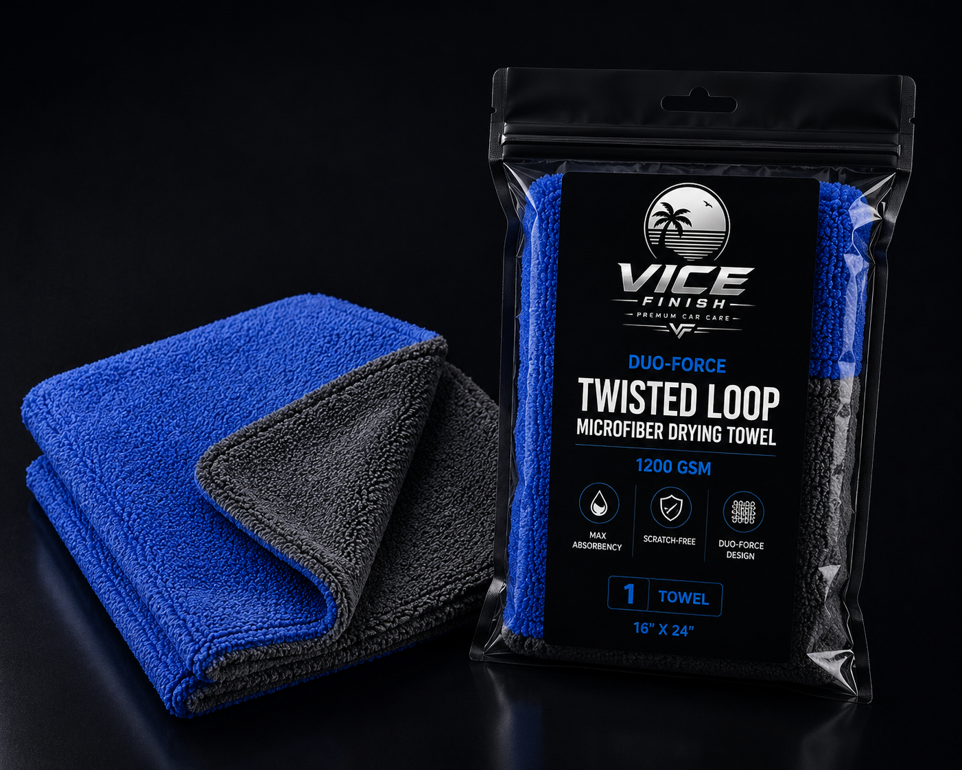 Vice Finish Duo-Force Twisted Loop Microfiber Drying Towel