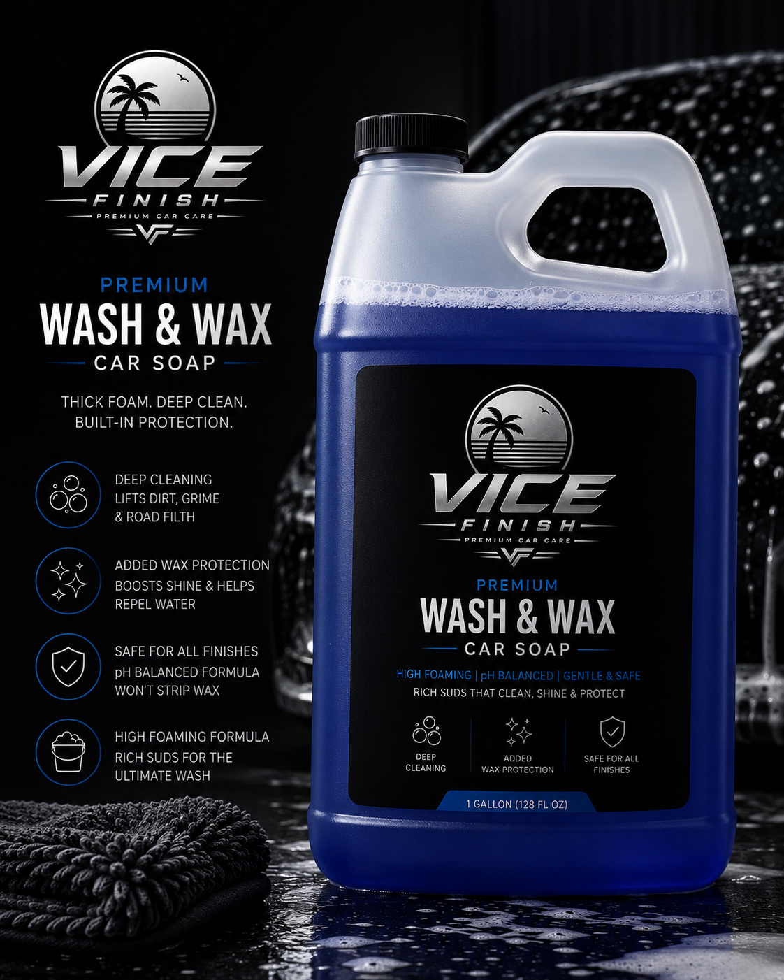 Vice Finish Premium Wash & Wax Car Soap – 1 Gallon