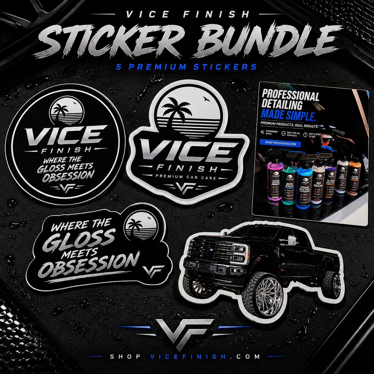 Vice Finish 5-Piece Sticker Bundle